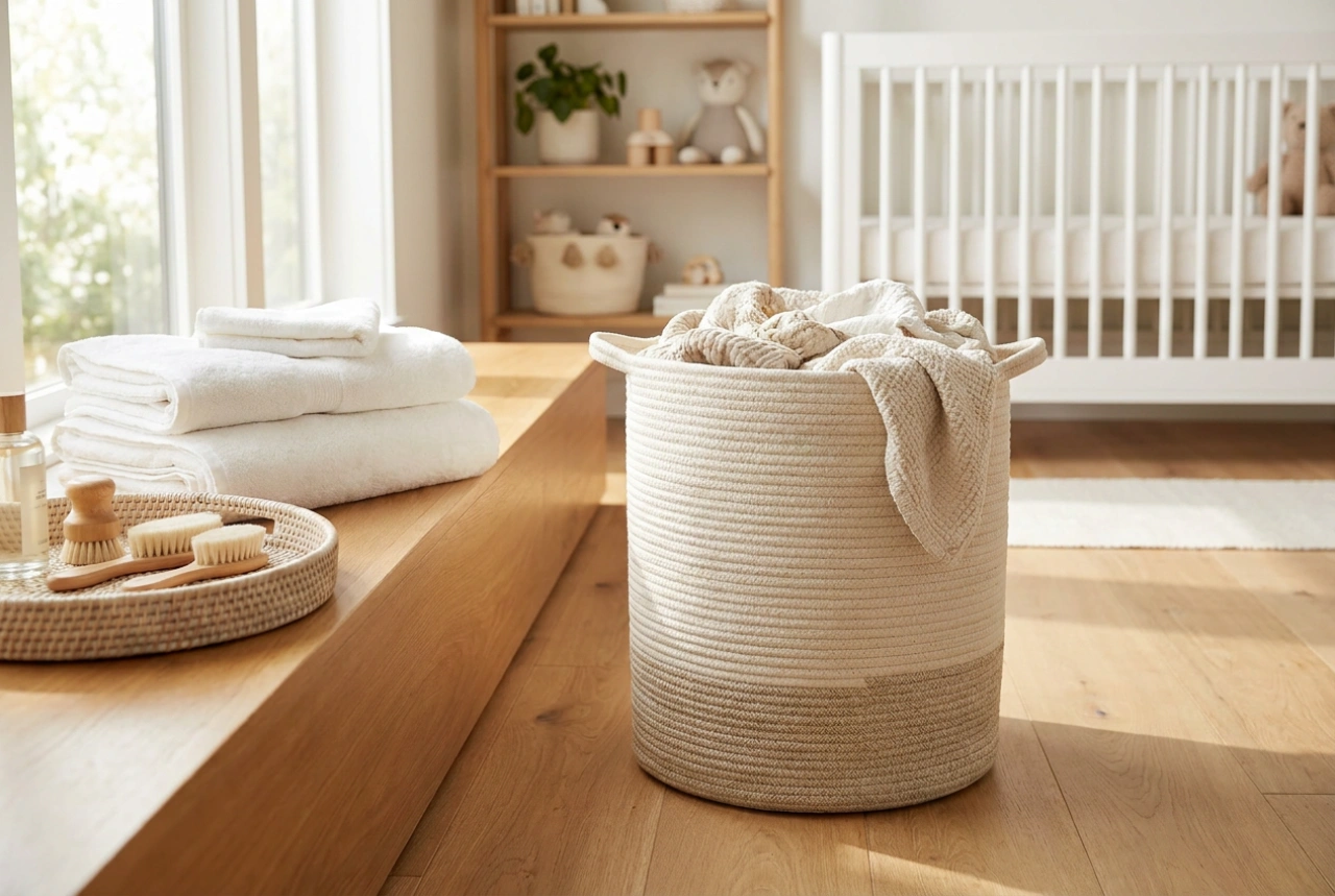 Panier à linge pour bébé : sécurité, choix des matériaux et hygiène quotidienne