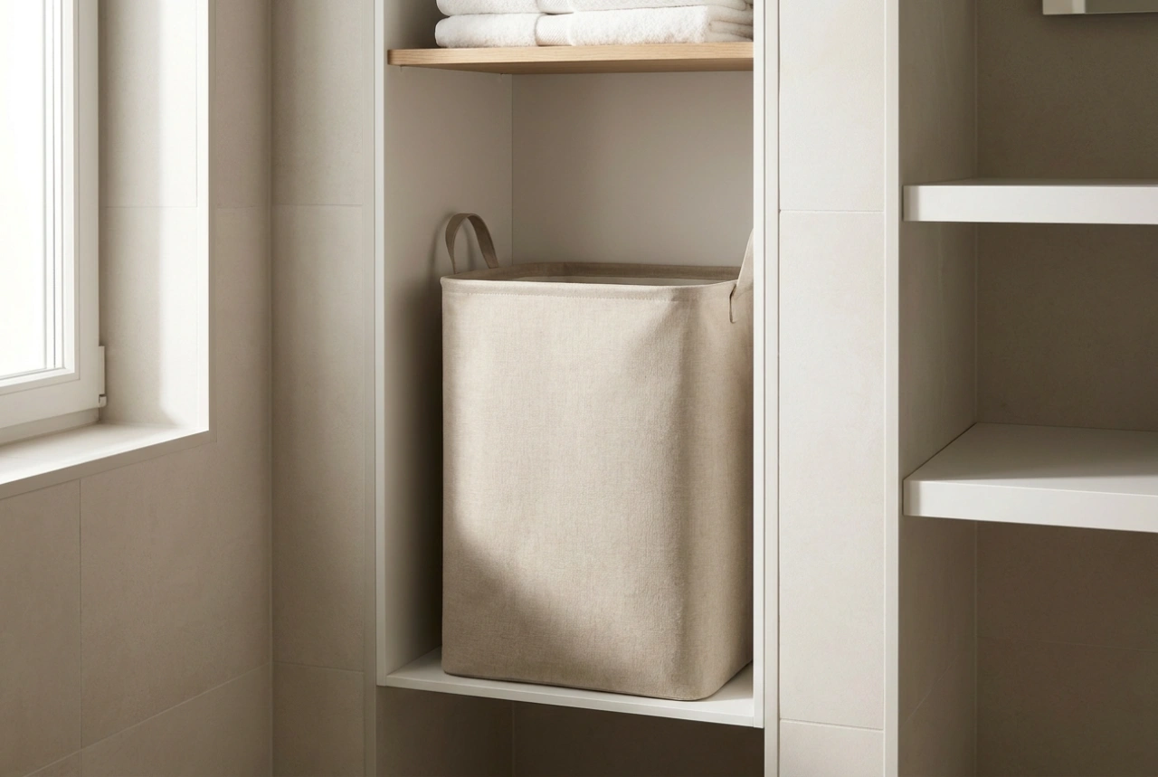Panier à linge étroit pour optimiser les niches difficiles