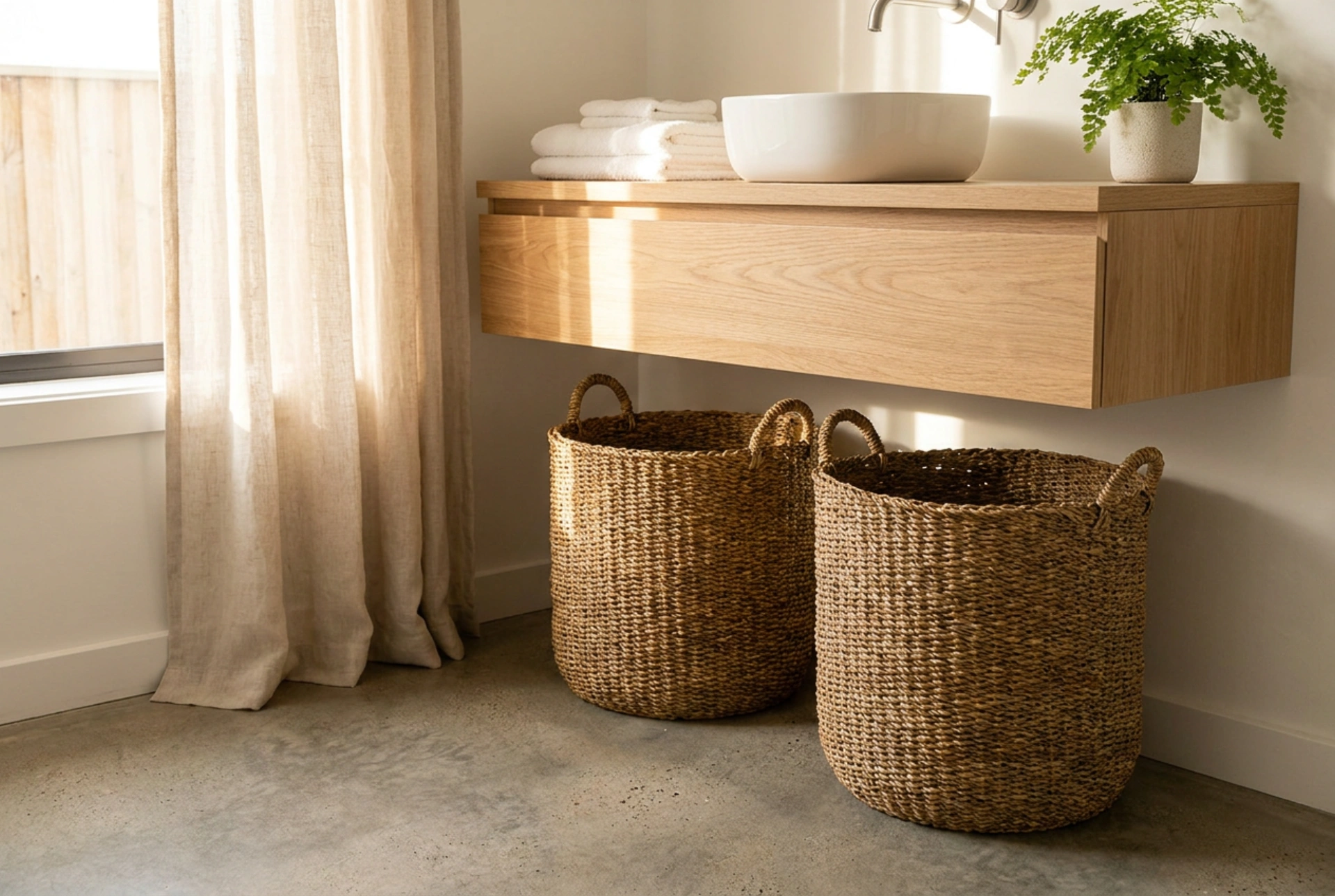 Comment organiser les paniers à linge dans la salle de bain sans encombrement
