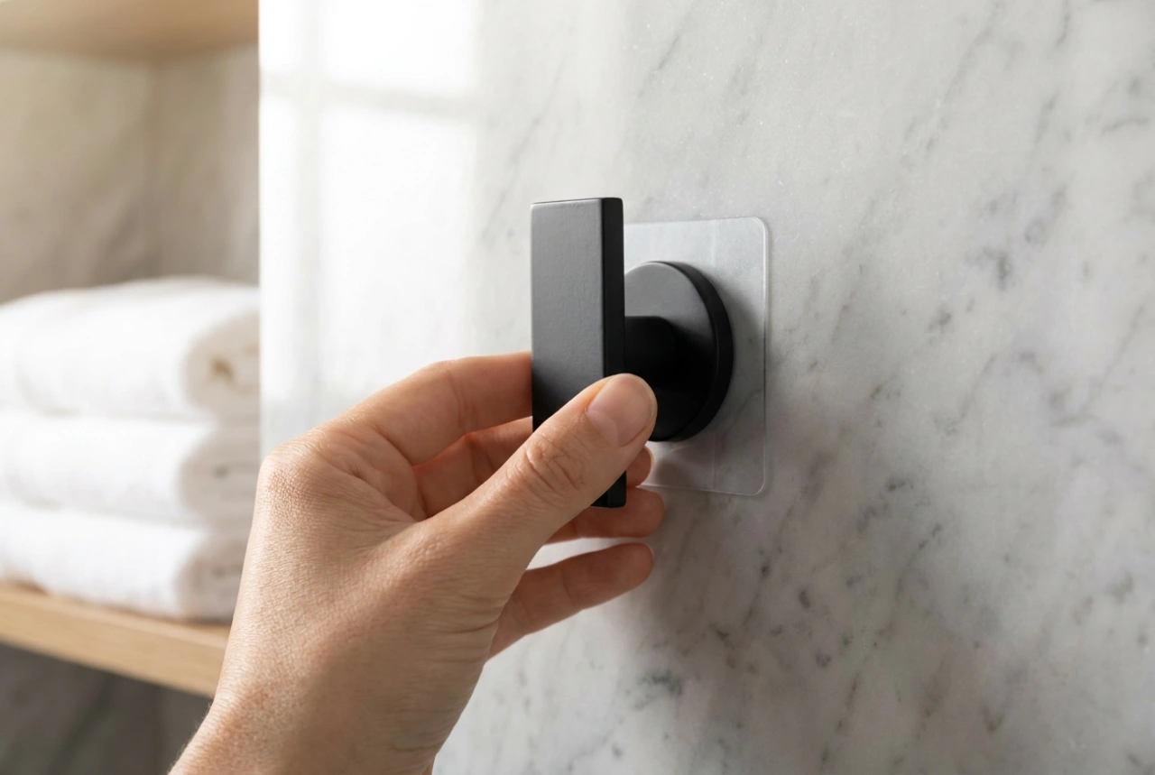 Comment fixer des patères de salle de bains sans percer pour une tenue durable