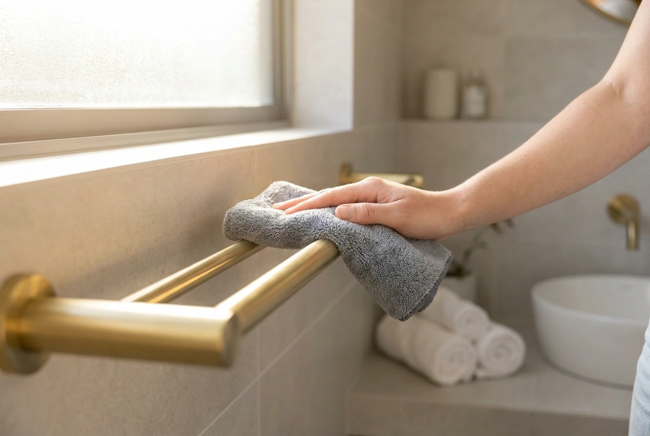 Comment entretenir un porte-serviettes doré sans rayures
