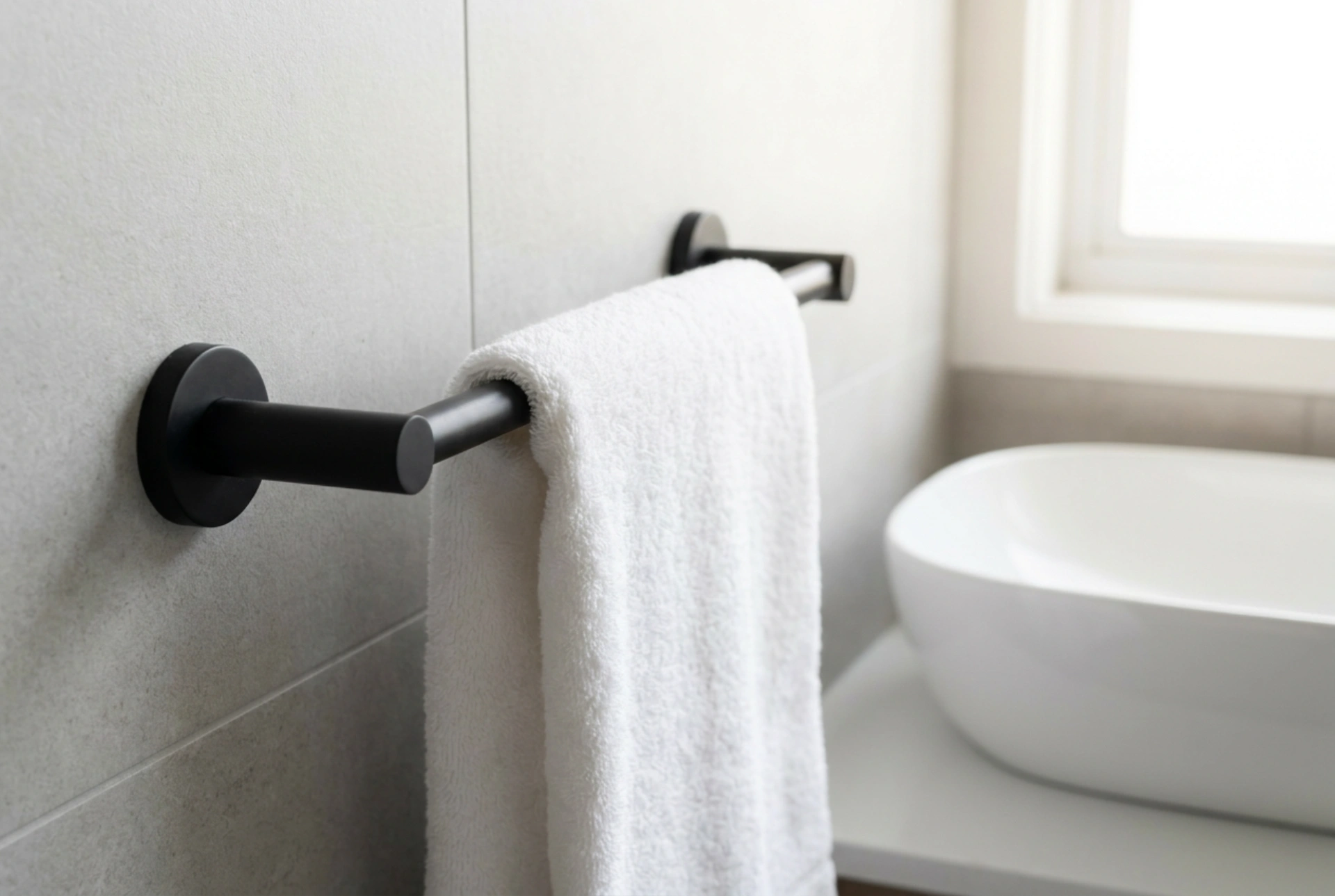 Positionner son porte-serviette pour les mains : la distance idéale et hygiénique du lavabo