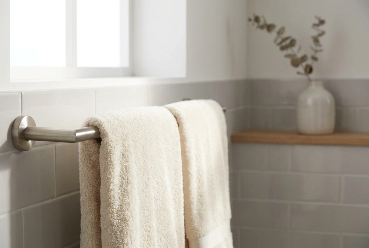 Configuration pratique des porte-serviettes dans la salle de bain