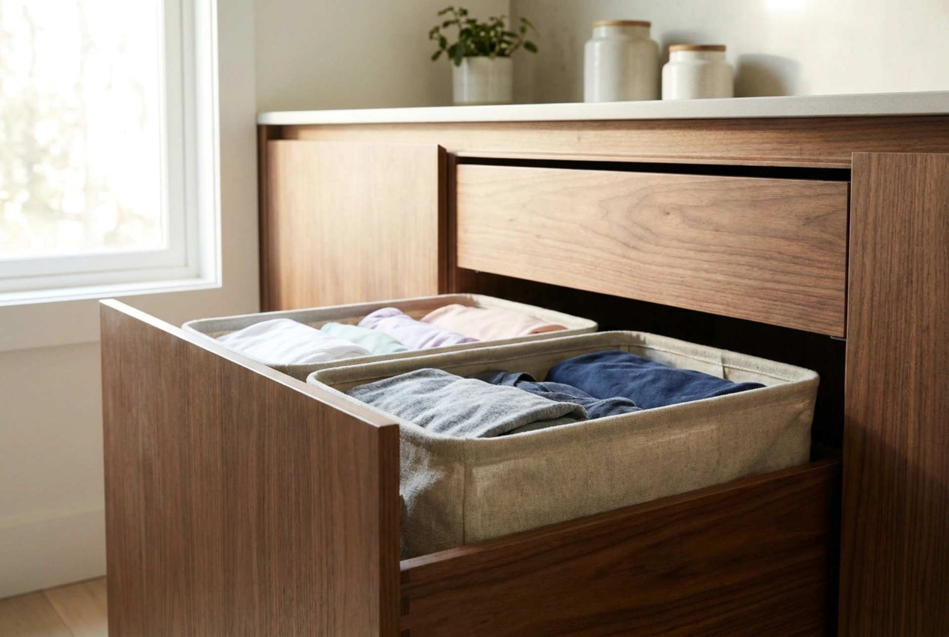 Panier à linge encastrable : optimiser le tri de la lessive au quotidien