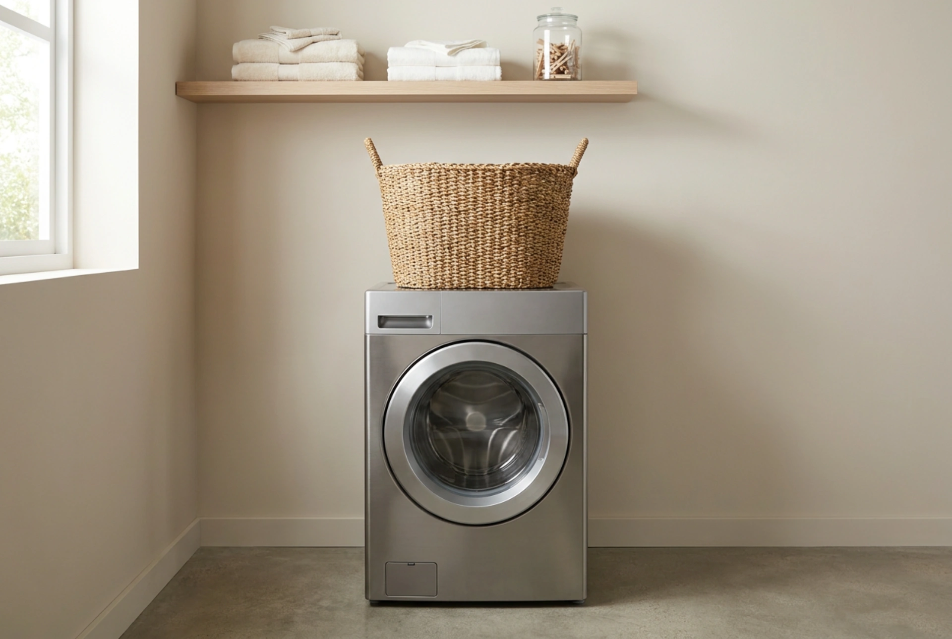 Placer son panier à linge sur le lave-linge : installation sécurisée et sans vibrations