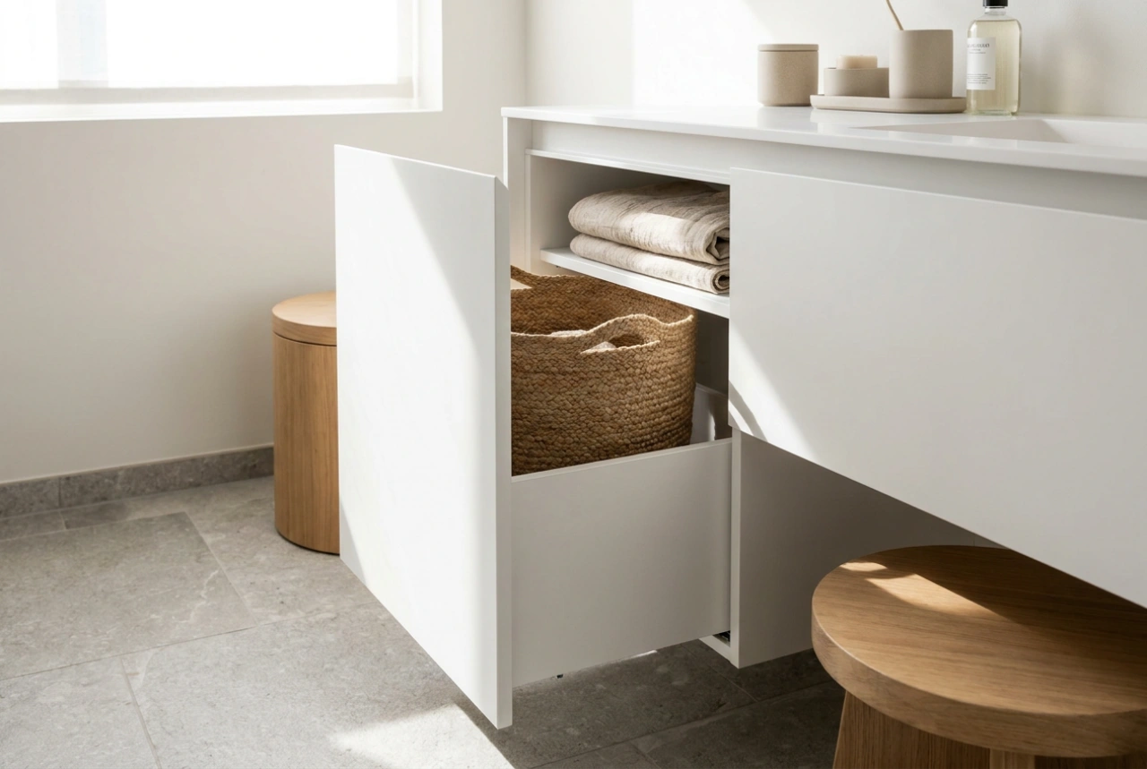 Comment intégrer un bac à linge sous le lavabo tout en préservant l'accès