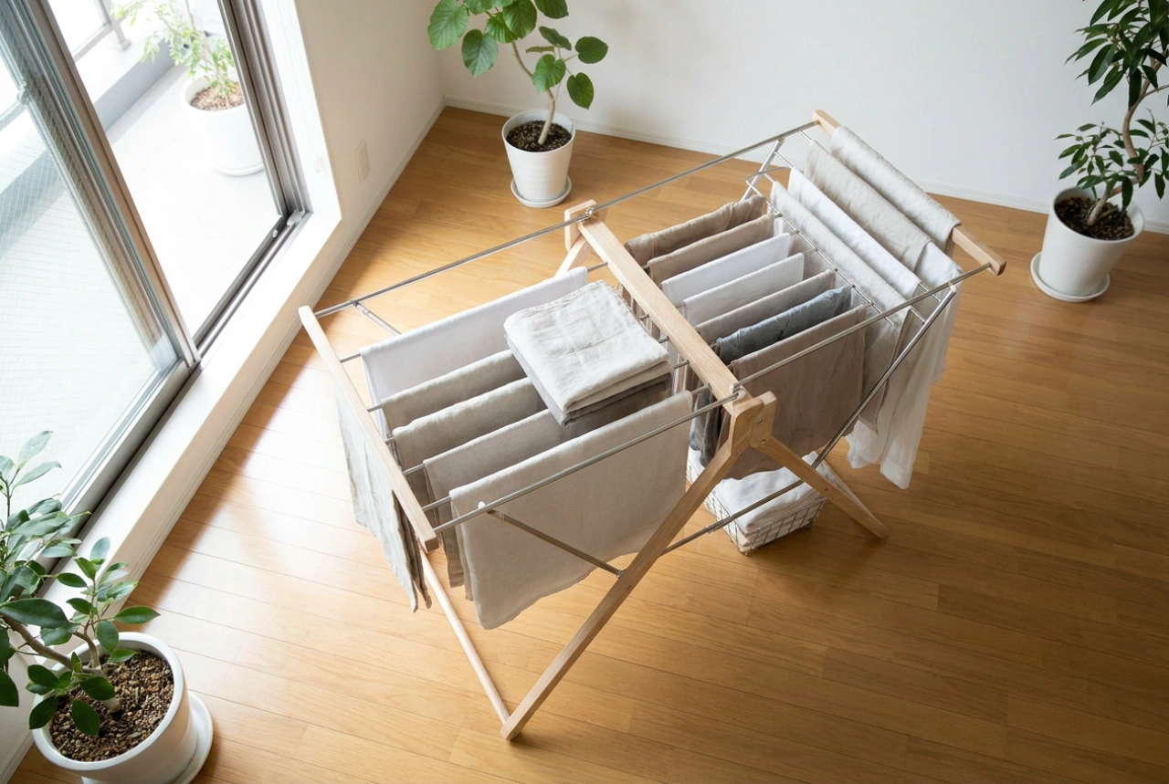 Comment positionner un étendoir à linge pliant pour un séchage plus rapide