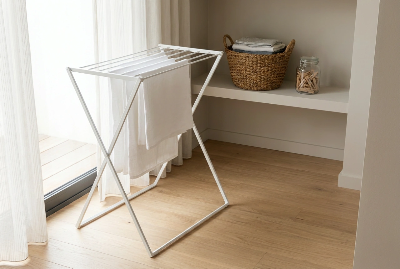 Optimiser l'emplacement d'un séchoir à linge pliant dans un appartement
