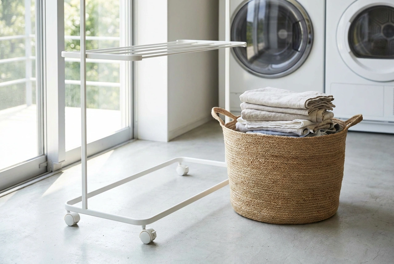 L'art d'optimiser le séchage mobile : comment utiliser et déplacer un étendoir à linge sur roulettes