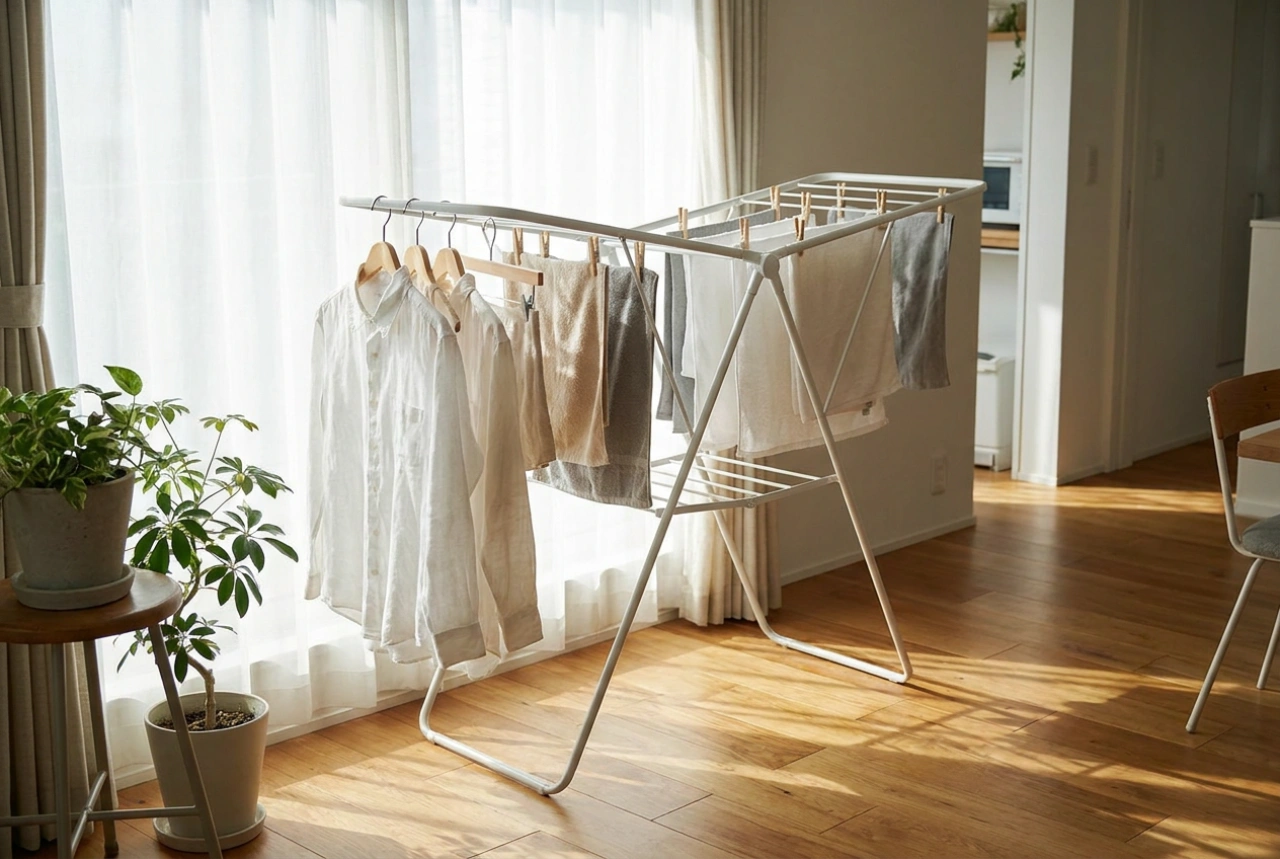 Étendoir sur pied : comment optimiser la disposition du linge pour un séchage rapide