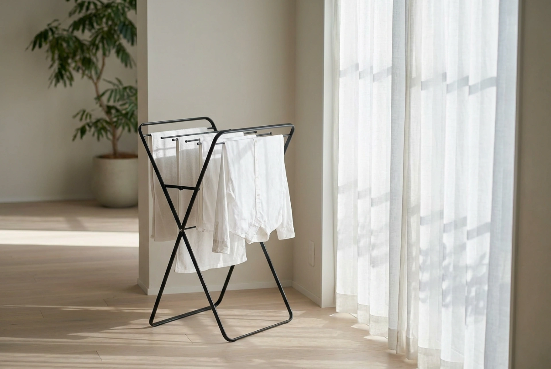 L'art d'optimiser l'usage d'un étendoir à linge pliable grâce à la circulation de l'air