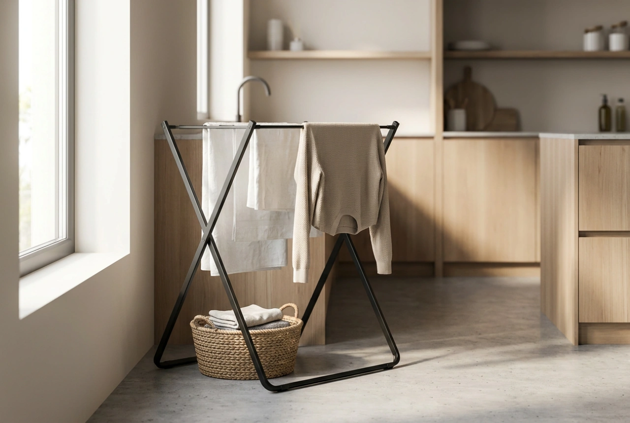Le mini-étendoir à linge sur pied : optimiser chaque angle de la maison