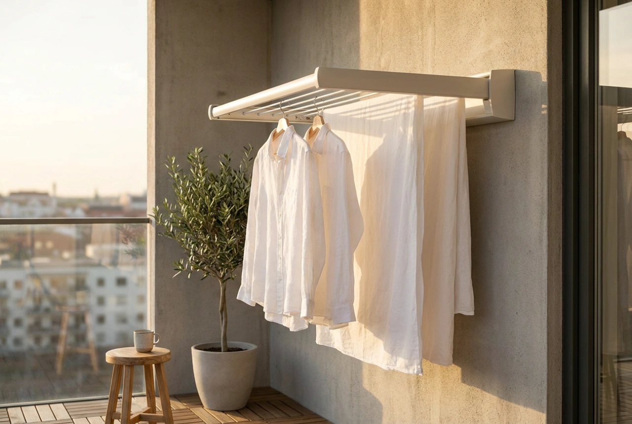 Le séchoir rétractable de balcon et les règles physiques d'un séchage optimal