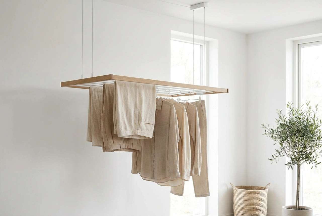 Séchoirs à linge suspendus au plafond : l'art d'optimiser l'espace et le séchage