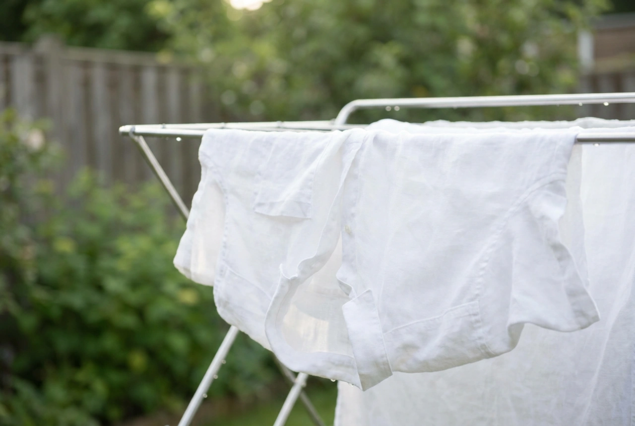 Comment sécher le linge sur un étendoir de jardin sans traces de poussière