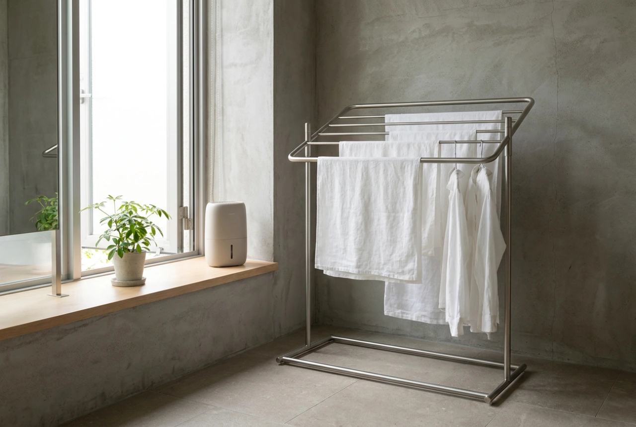 Séchoir à linge de salle de bain et solutions pour réduire l'humidité
