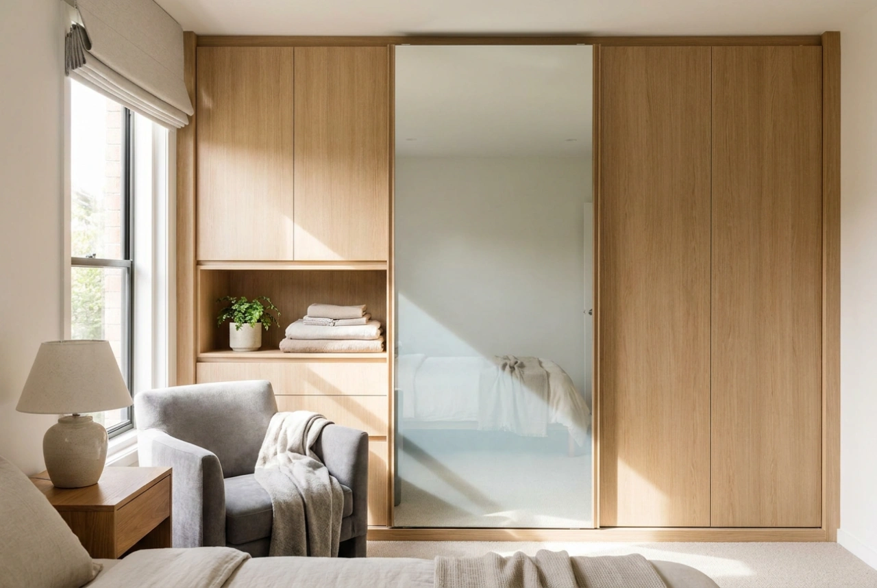 Comment l'armoire d'angle avec miroir optimise l'espace dans un angle difficile