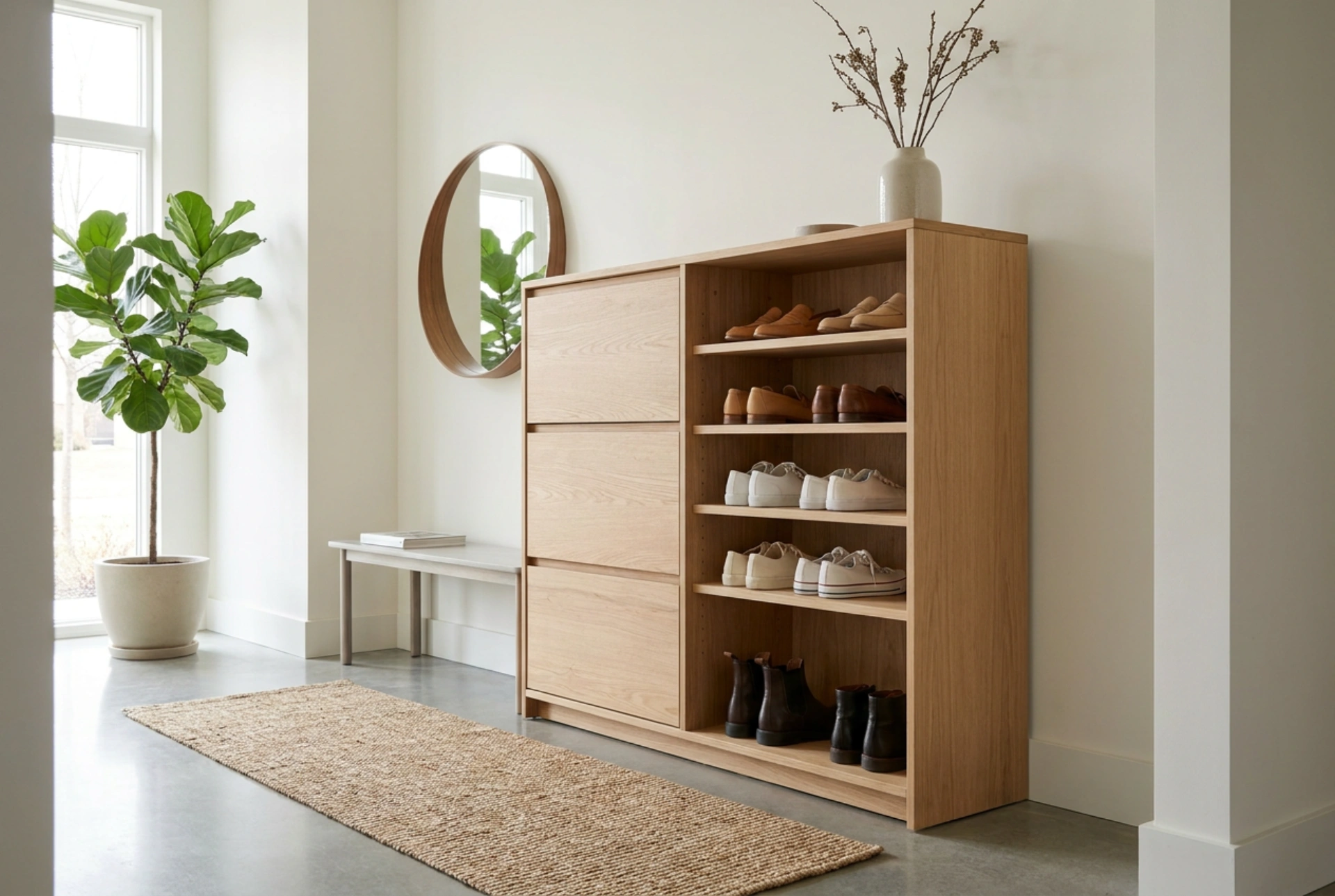 Grand meuble à chaussures : optimiser l'organisation pour toute la famille