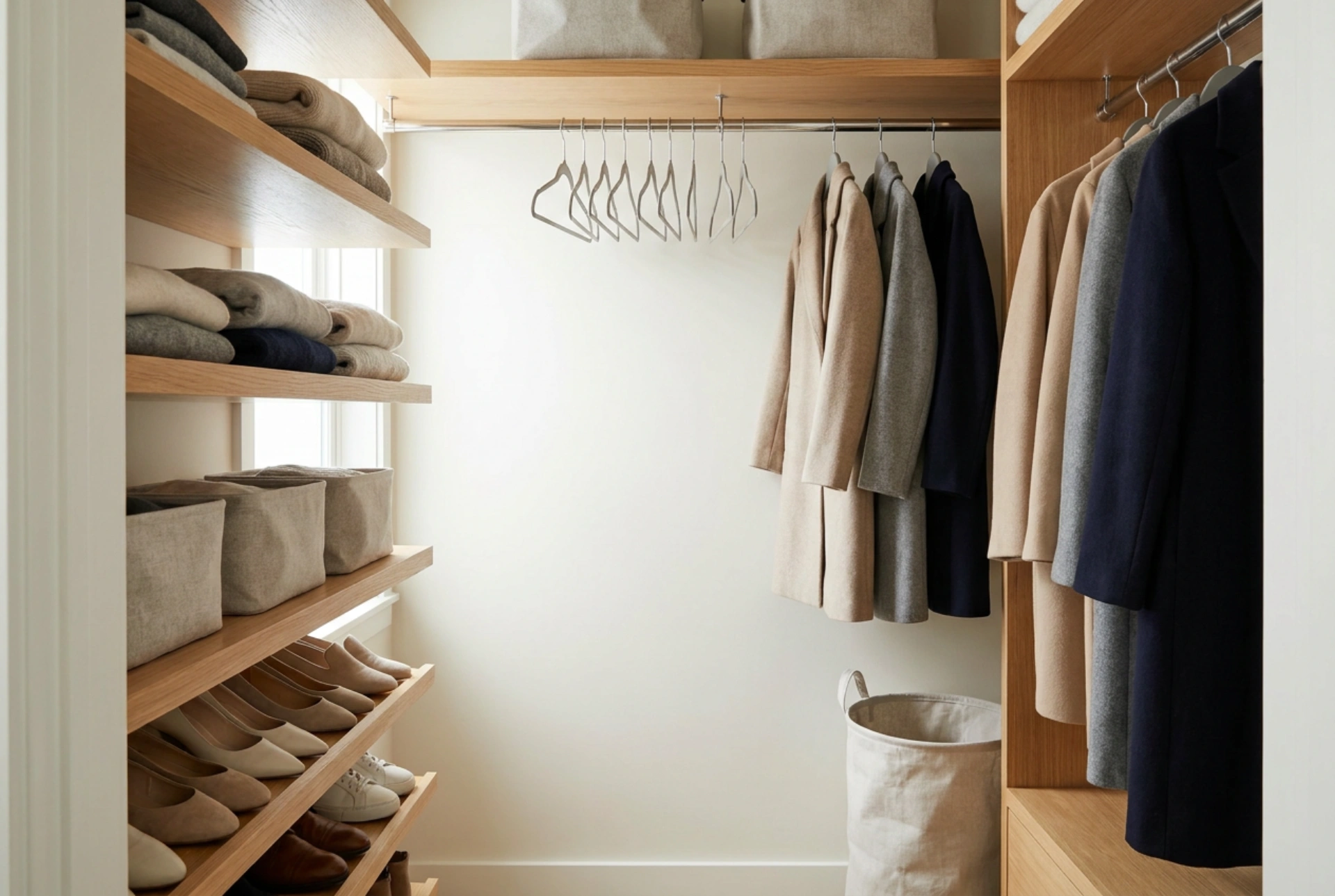 Comment aménager un placard encastré dans l'entrée pour les chaussures et les manteaux