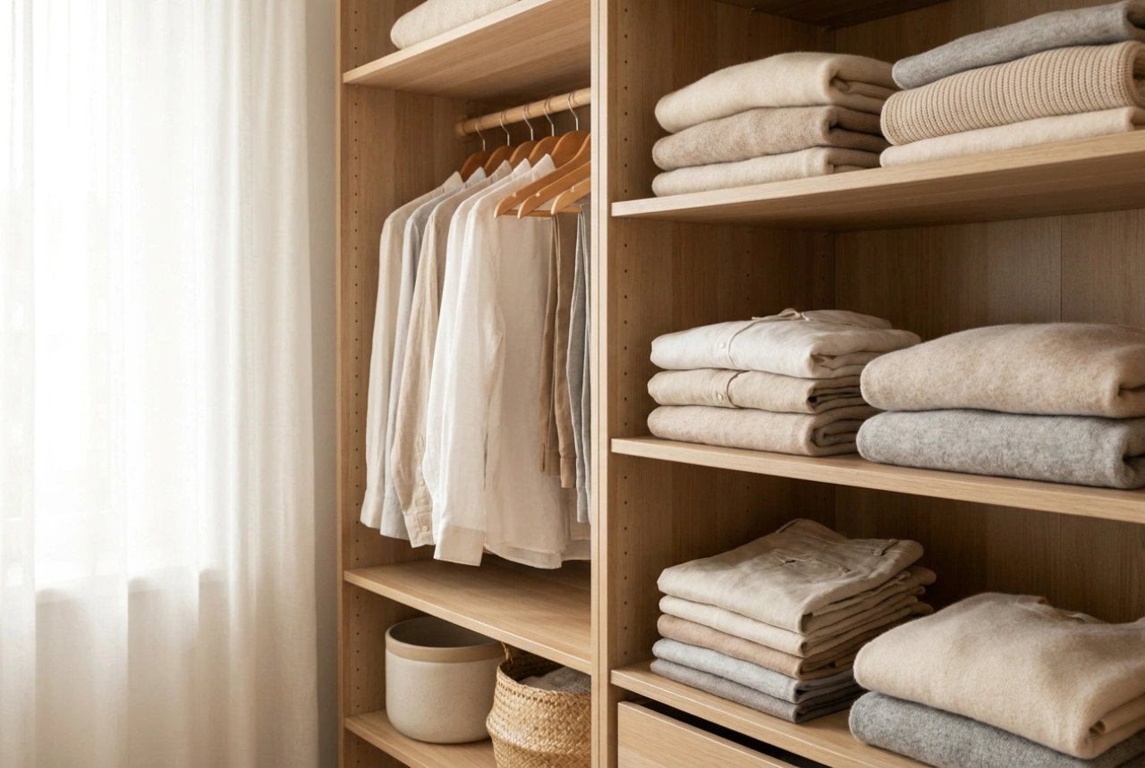 Organisation efficace des étagères de dressing pour une garde-robe fonctionnelle