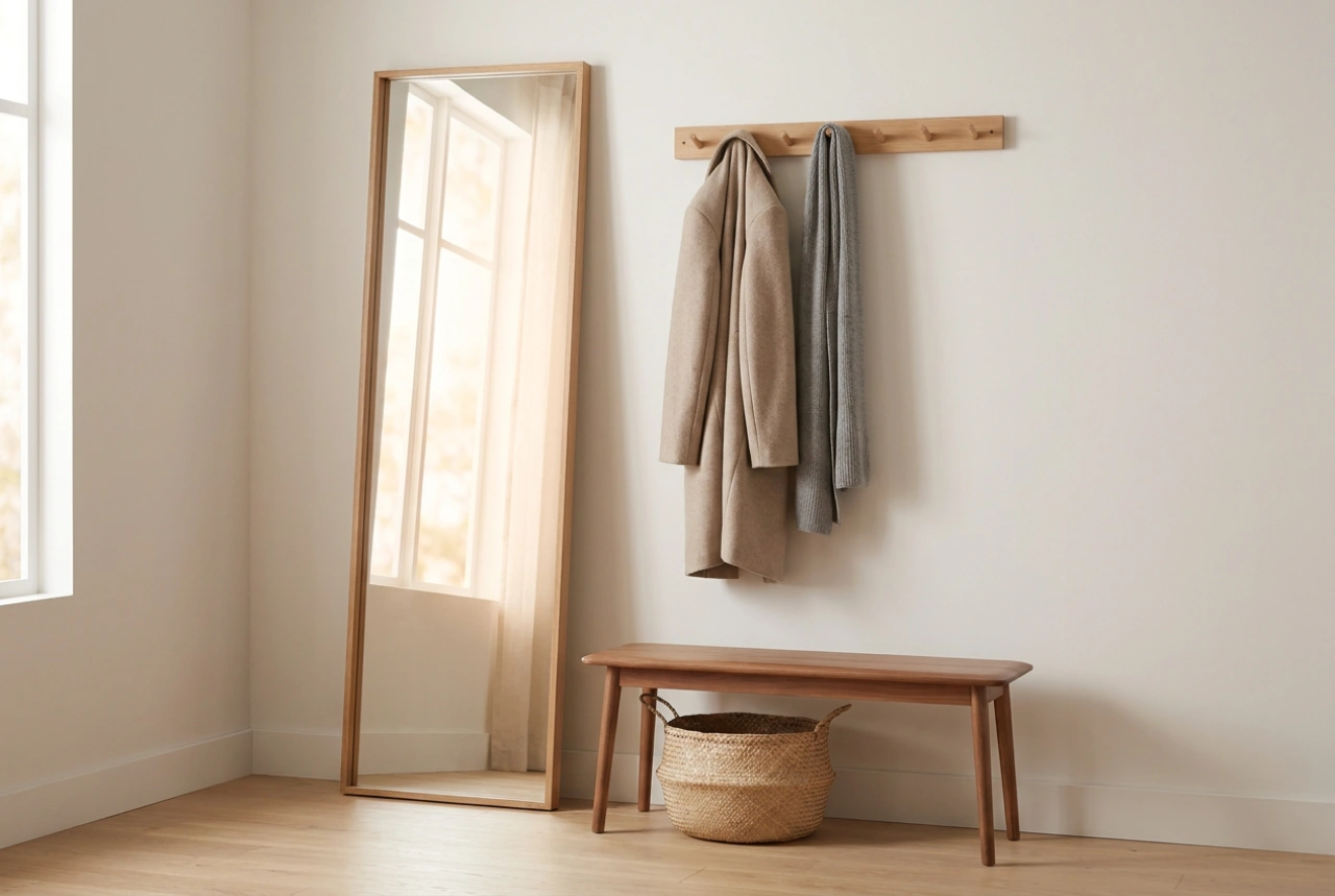 Optimiser son vestiaire d'entrée avec un miroir pour simplifier le départ matinal