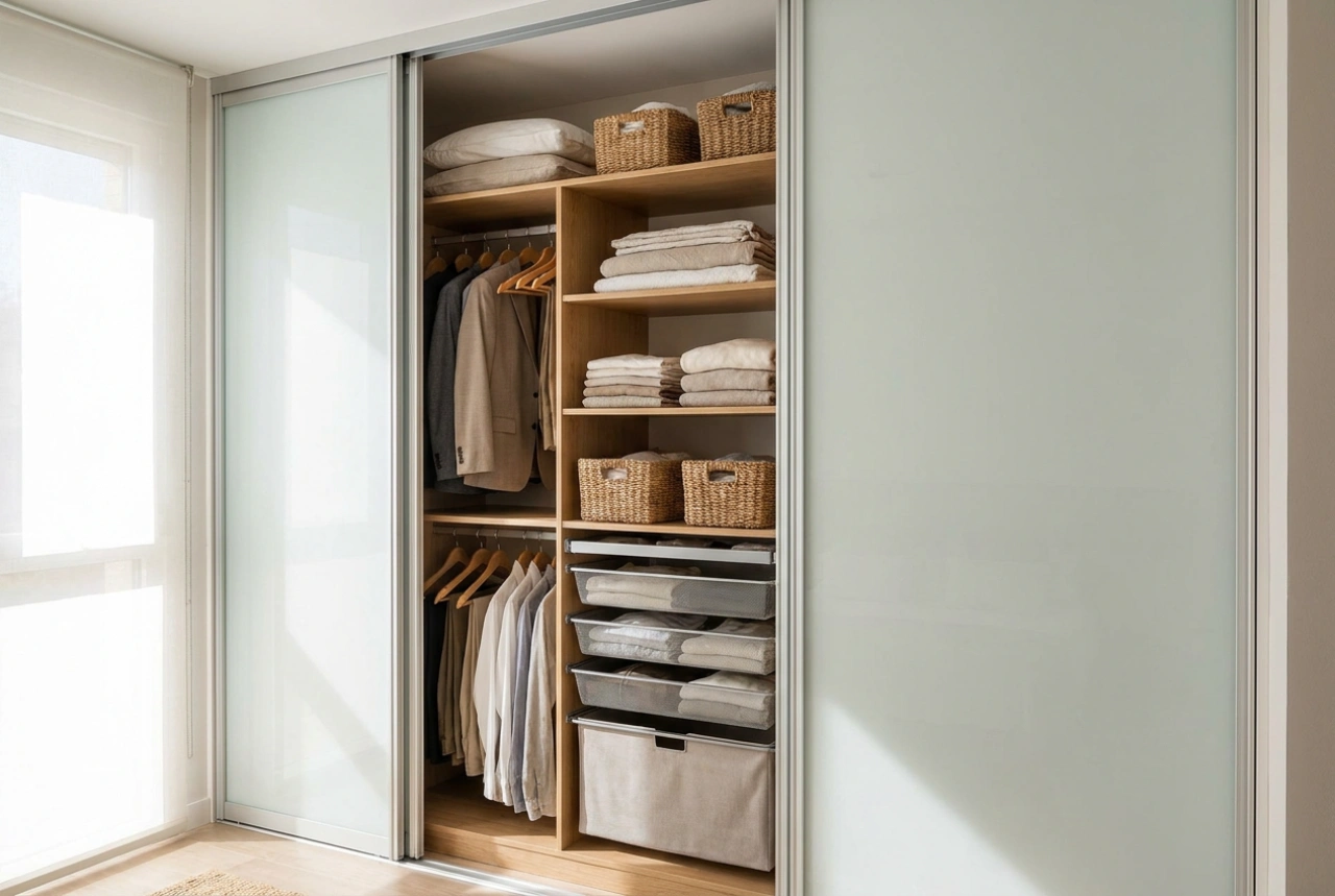 Comment aménager une armoire de couloir toute hauteur du sol au plafond