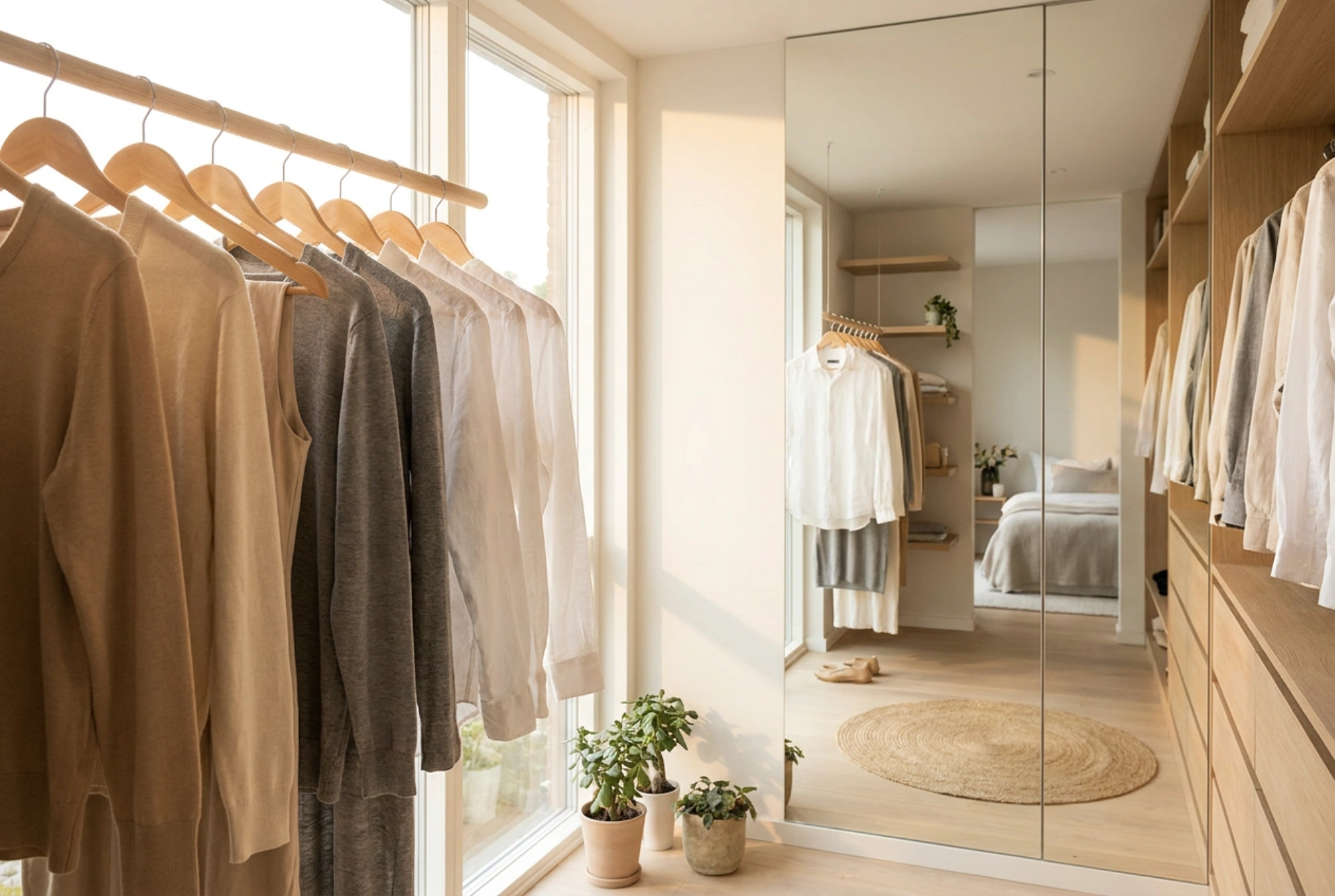 Comment organiser une armoire à vêtements avec miroir pour un accès rapide