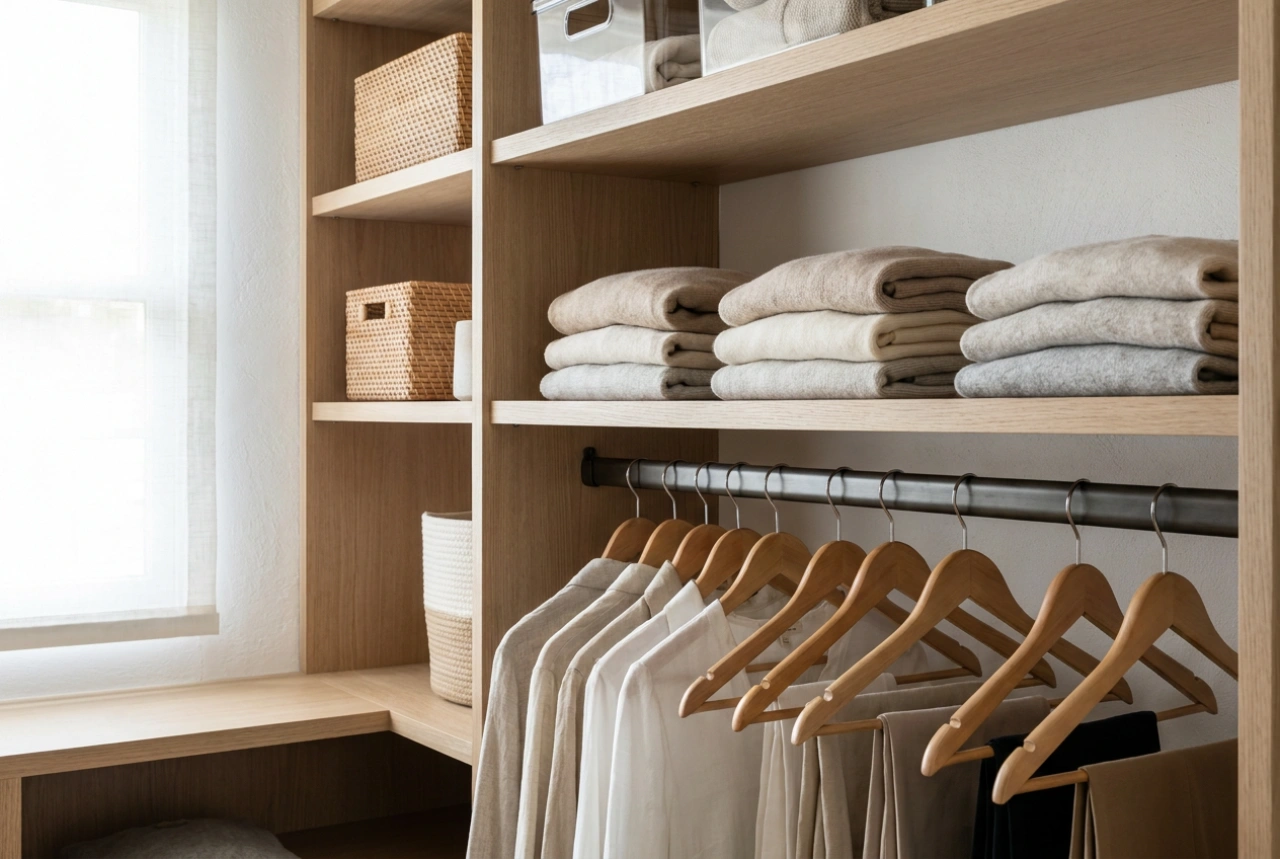 Comment organiser un dressing ouvert sans chaos visuel