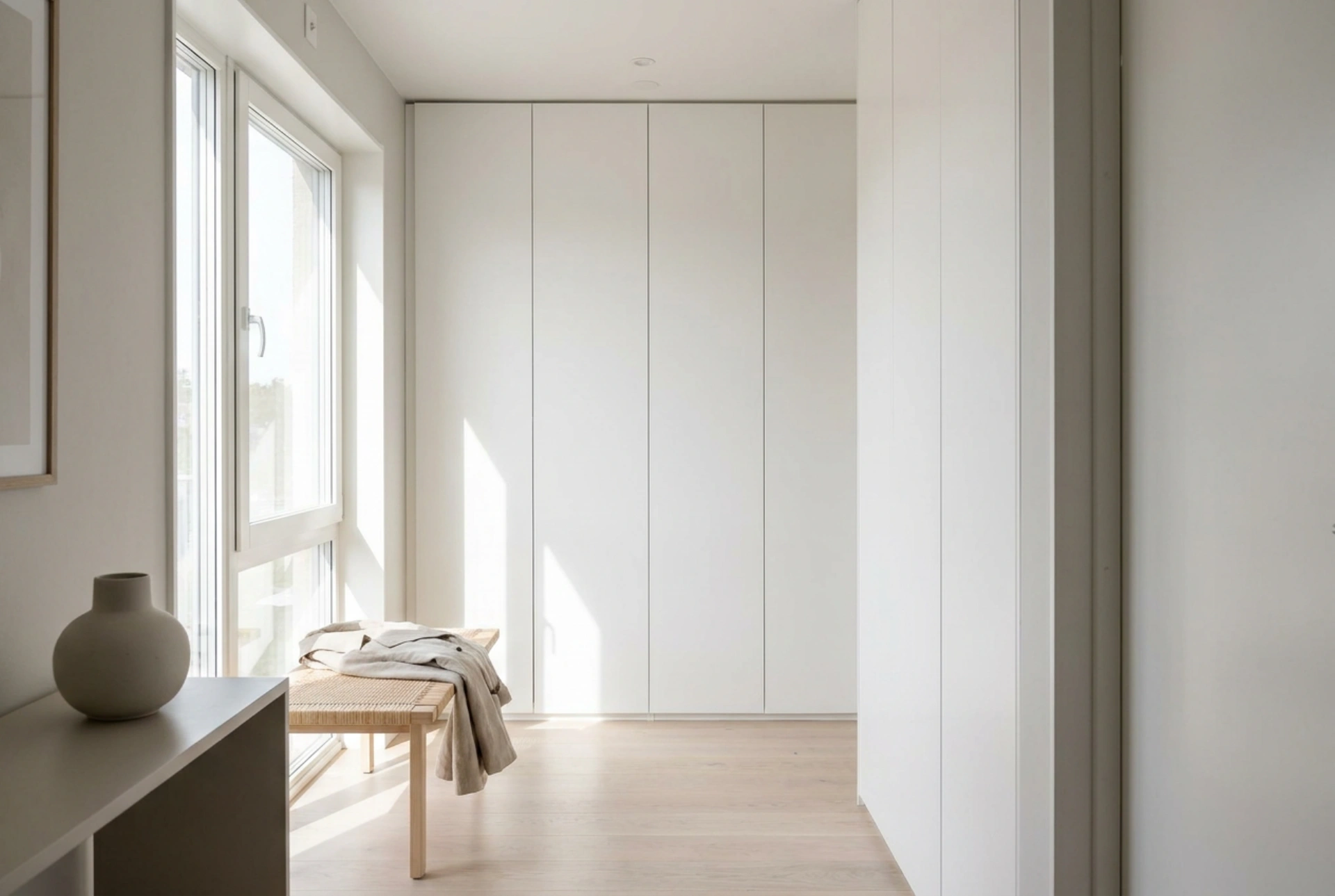 Comment un dressing blanc dans l'entrée aide à dissimuler le désordre quotidien