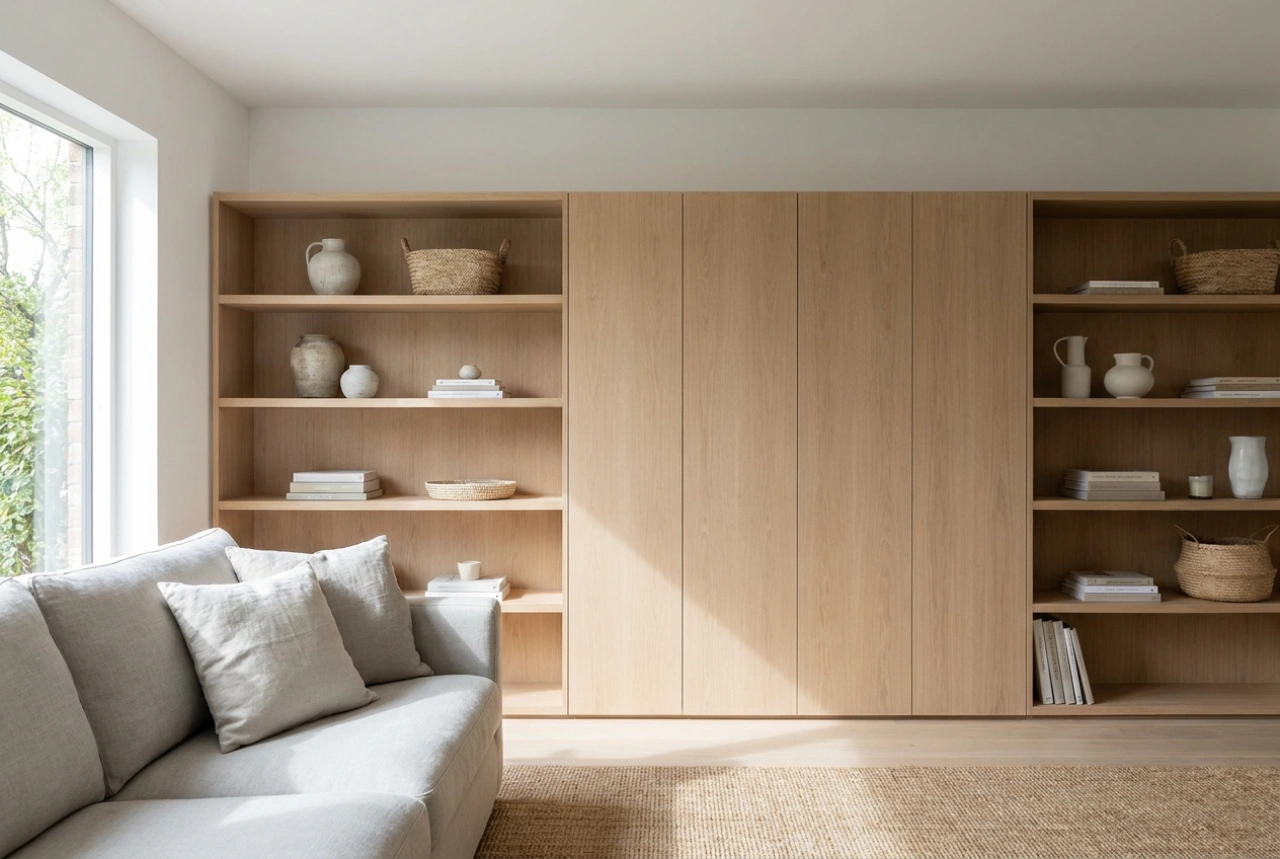 Associer commode et armoire dans le salon pour un rangement invisible
