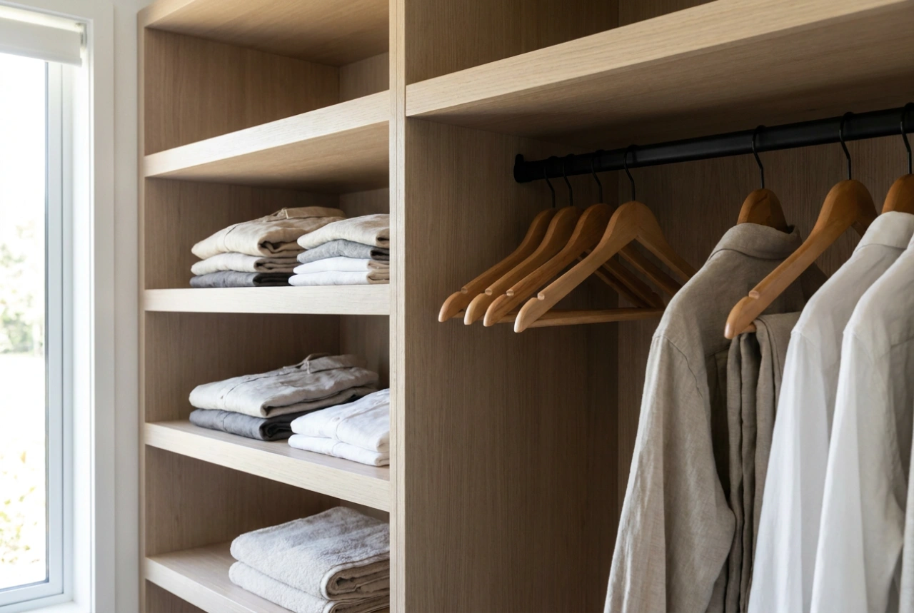 Armoire coulissante de chambre : aménagement optimal des étagères et des tringles