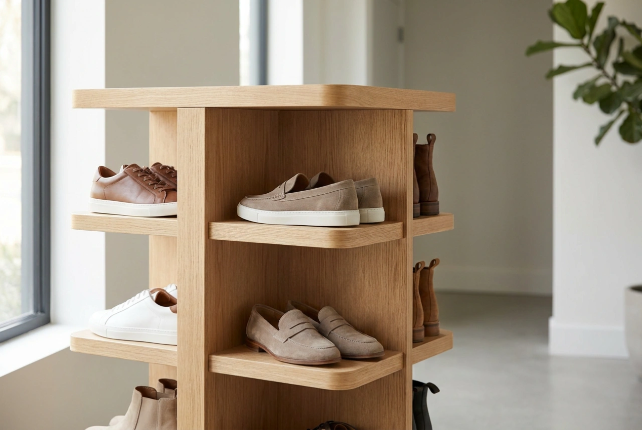 Comment organiser ses chaussures dans un meuble rotatif sans les déformer