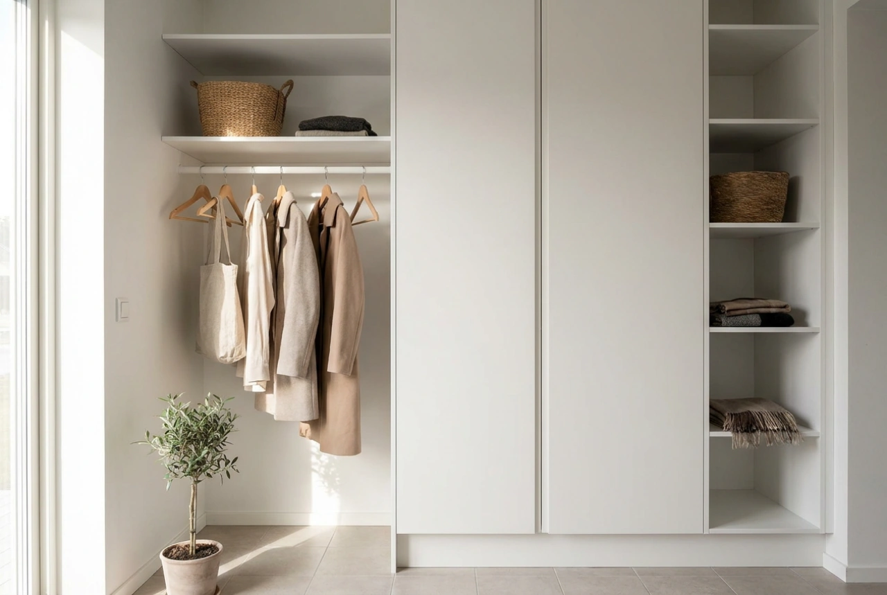 Dressing d'angle dans l'entrée : optimiser un espace difficile