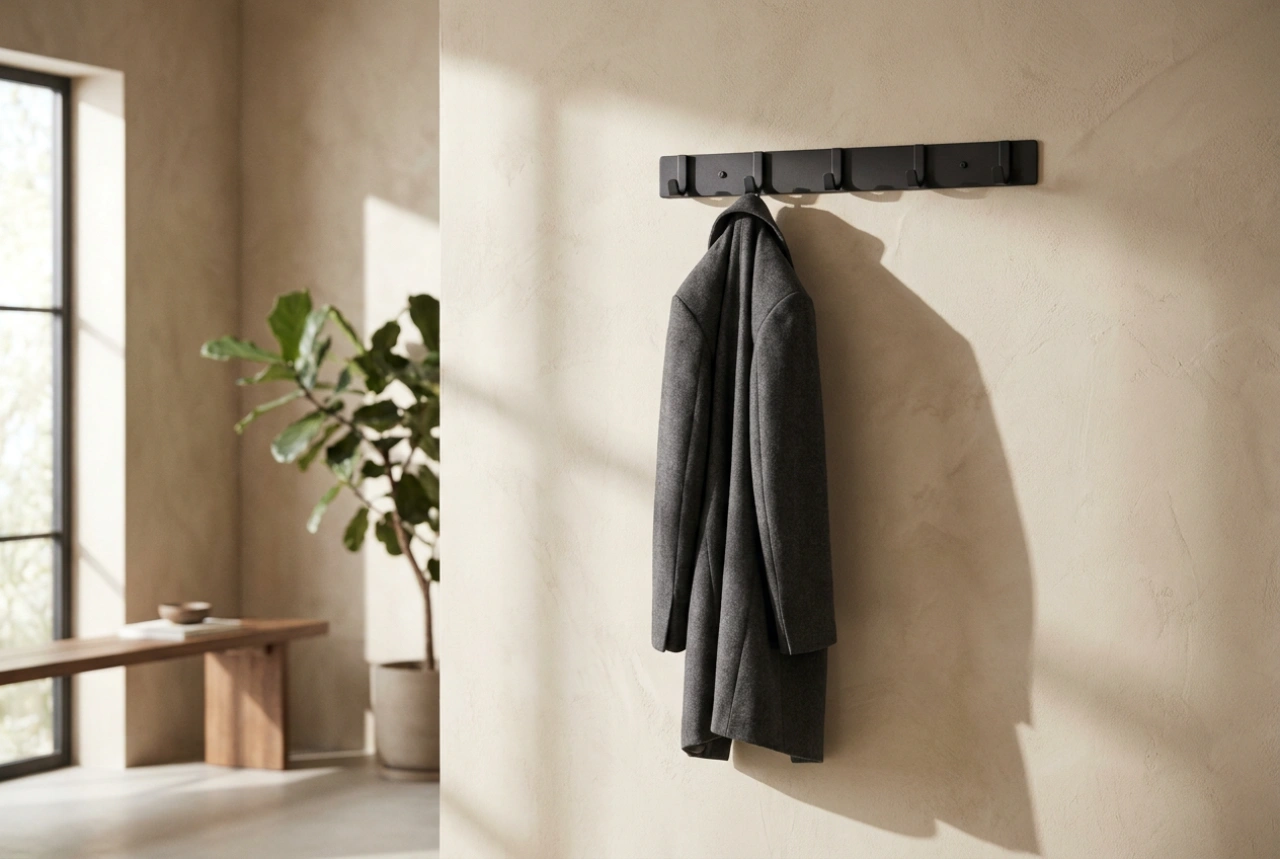 Porte-manteau moderne et optimisation de l'ordre dans une entrée prestigieuse