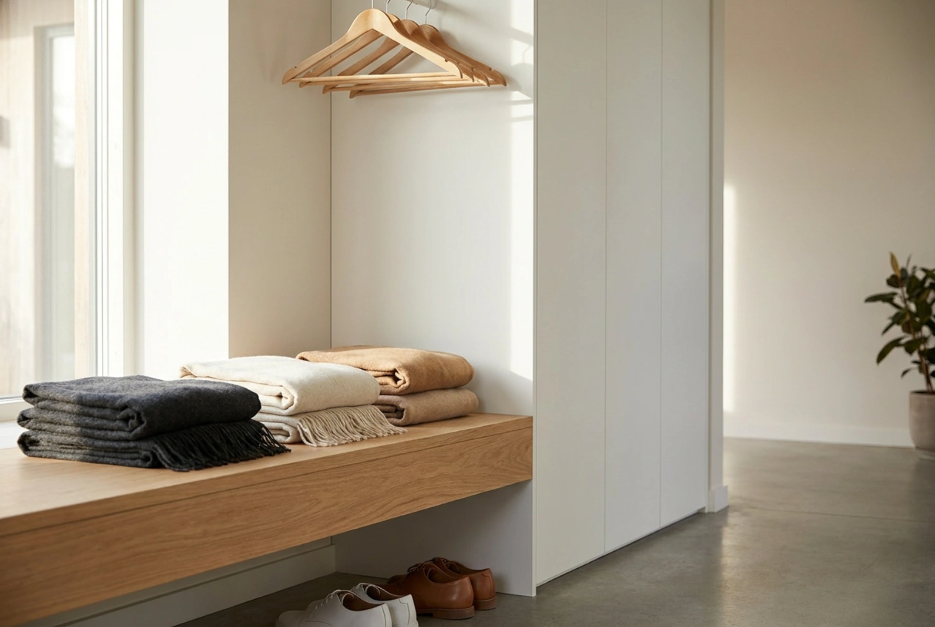 Armoire de vestiaire avec banquette intégrée : optimiser l'ergonomie et le rangement de l'entrée