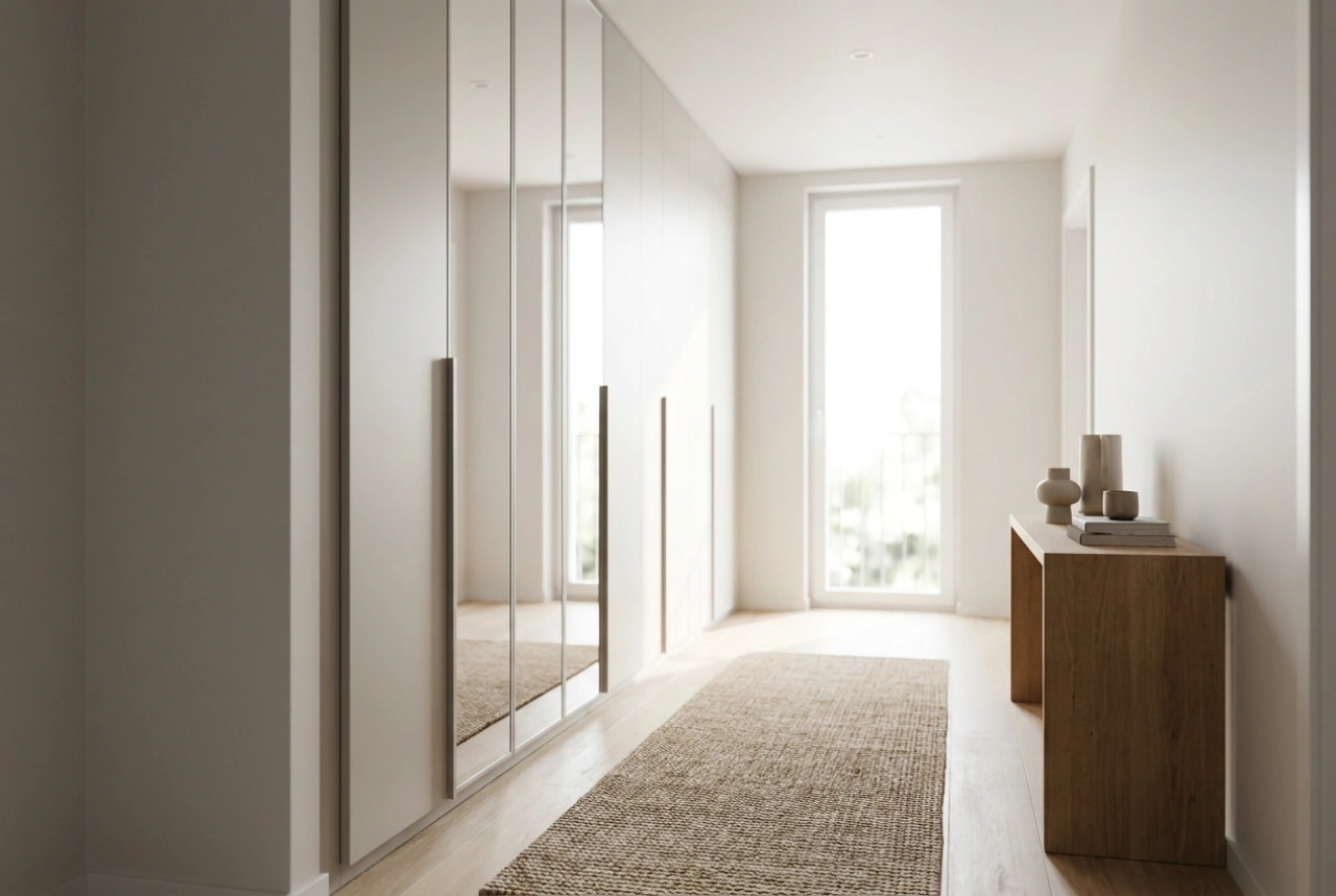 Comment planifier un placard encastré avec miroir dans un petit hall d'entrée