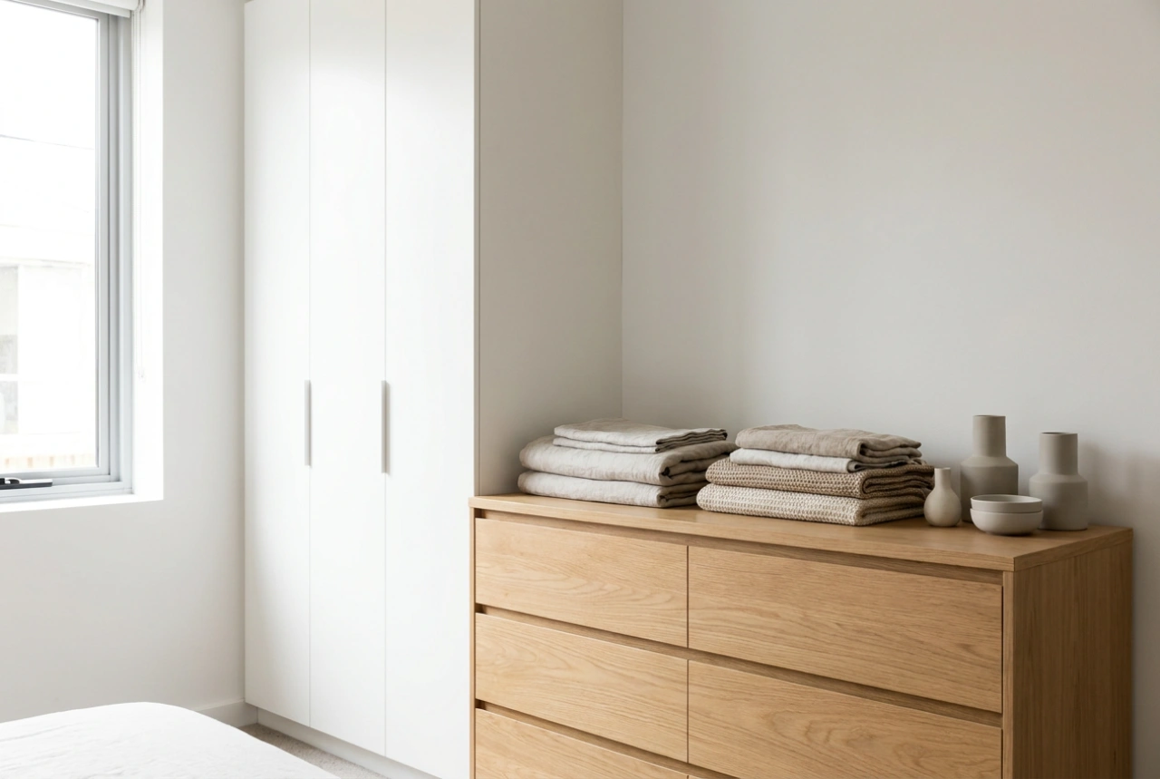 Comment répartir le rangement entre l'armoire et la commode du salon