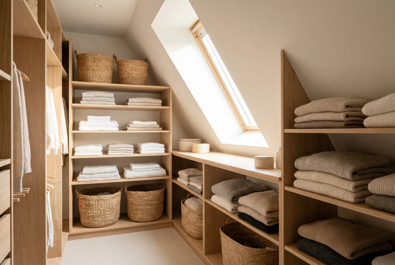 Comment aménager un dressing sous pente et optimiser un plafond bas