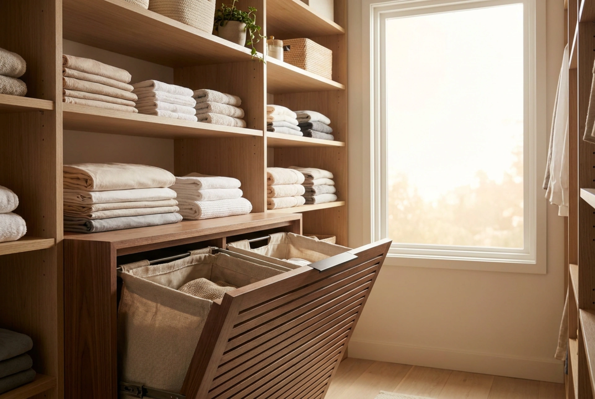 Comment organiser une armoire avec un panier à linge sans mélanger les vêtements propres