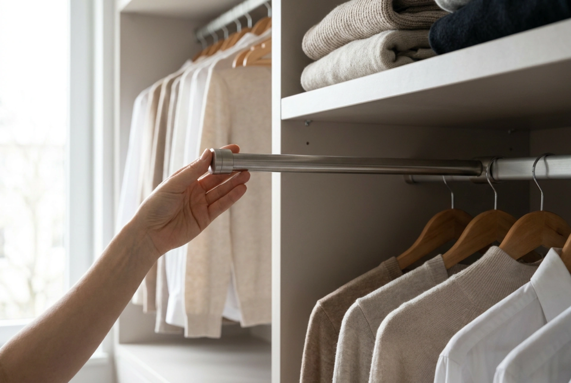 La tringle télescopique pour penderie : optimiser et réorganiser son dressing sans percer