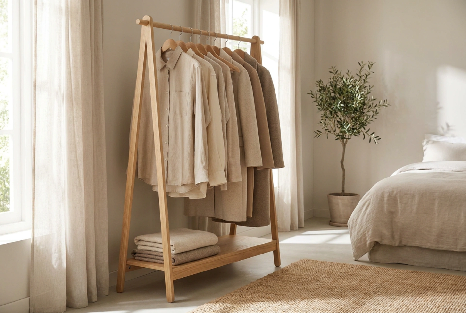 Le portant à vêtements comme zone de dressing supplémentaire