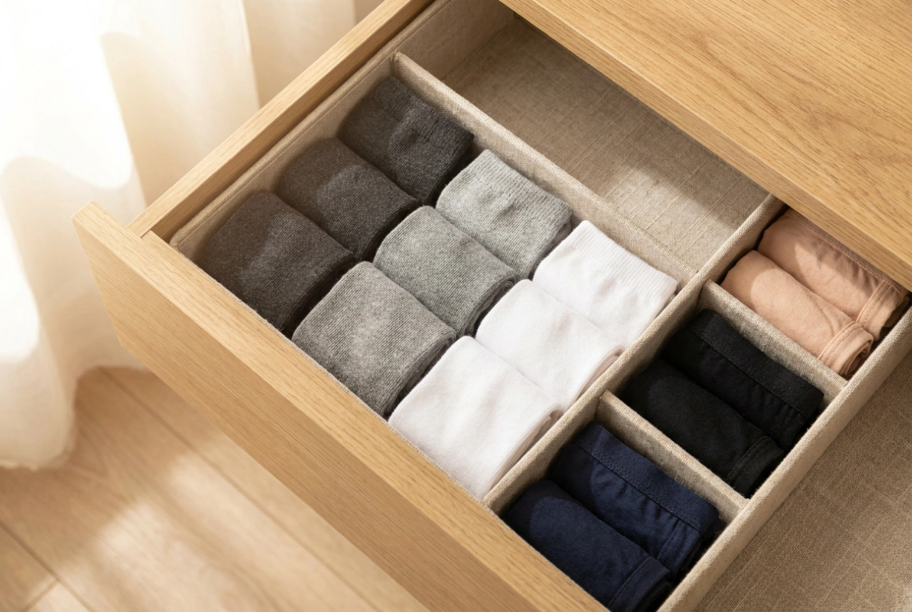 Comment compartimenter efficacement vos tiroirs de chaussettes et sous-vêtements