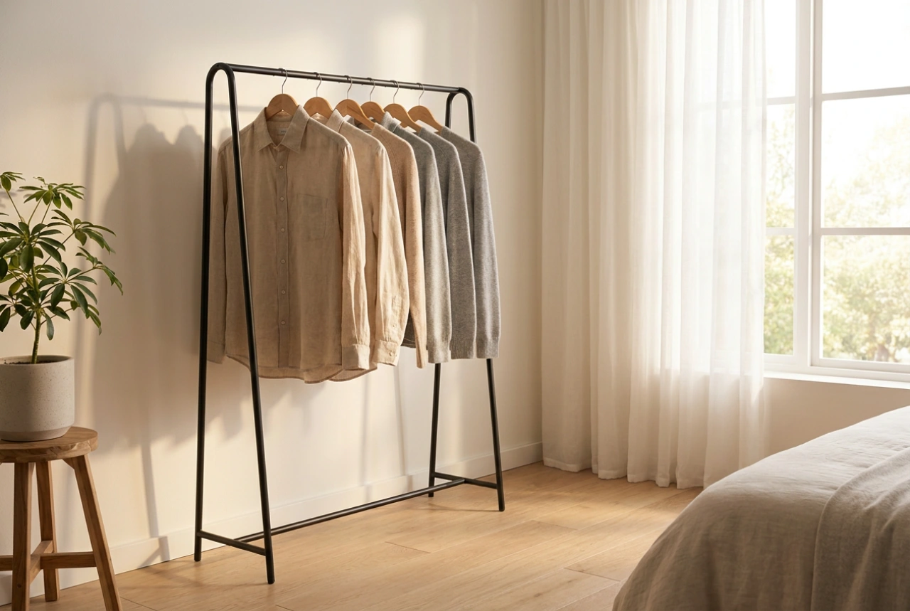 Le portant à vêtements autoportant comme mini-penderie d'appoint