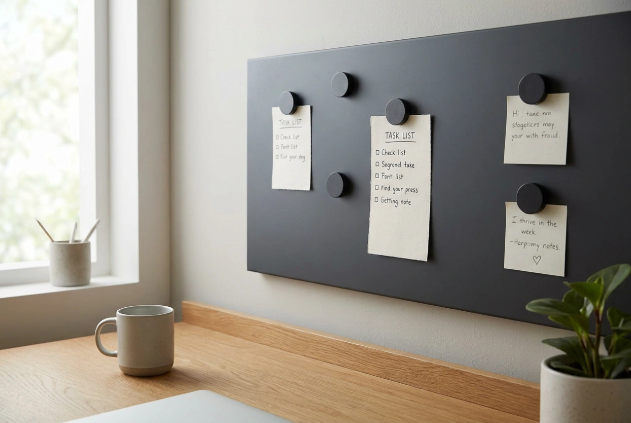 Organisation optimale d'un tableau magnétique de bureau pour les tâches quotidiennes
