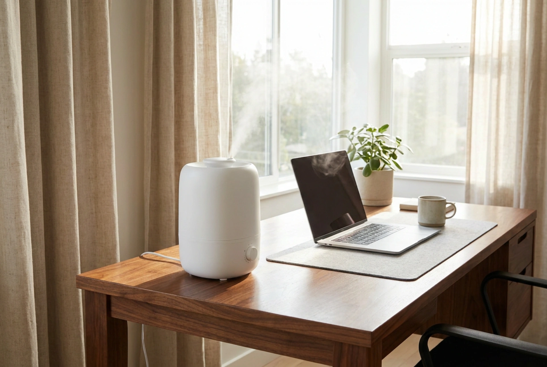 Comment positionner un humidificateur d'air au bureau près des appareils électroniques