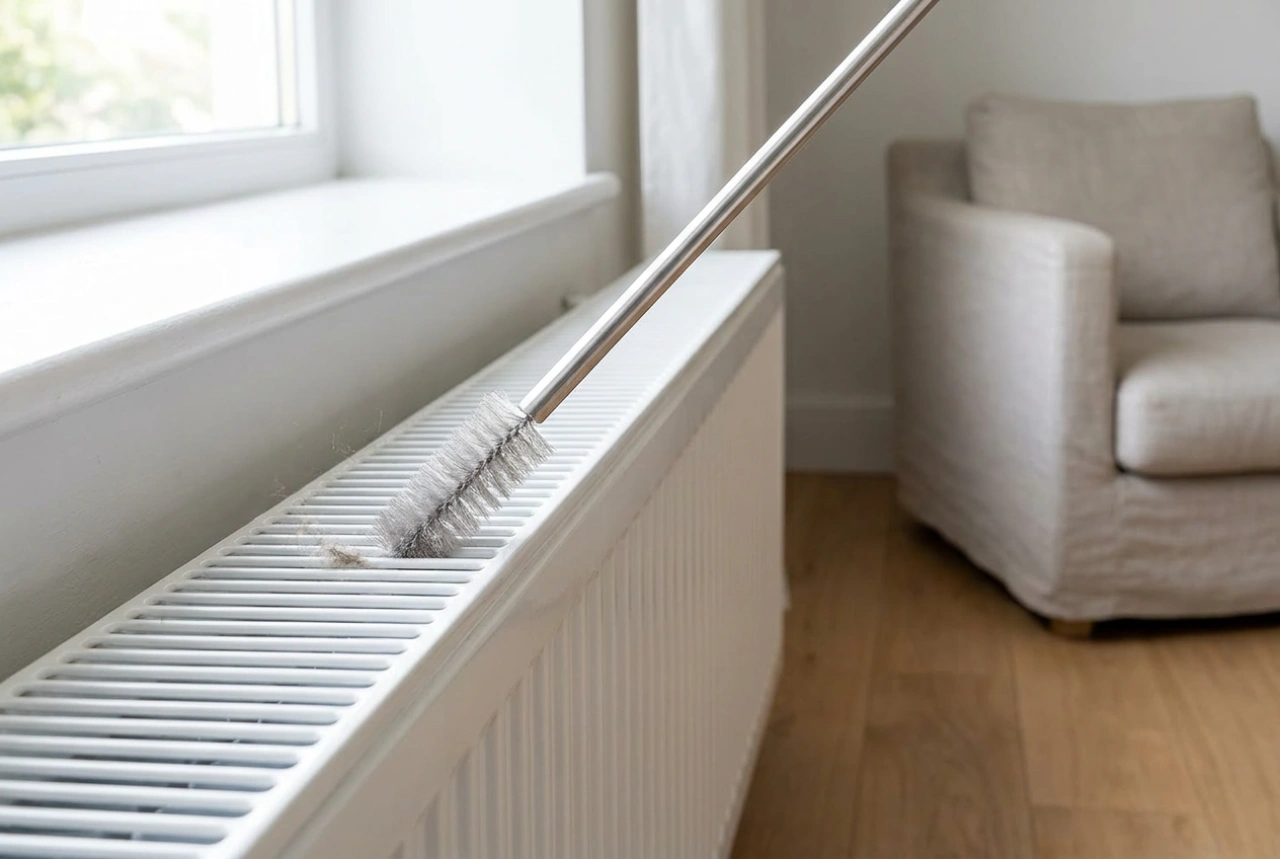 Technique éprouvée de nettoyage des radiateurs avec une brosse étroite