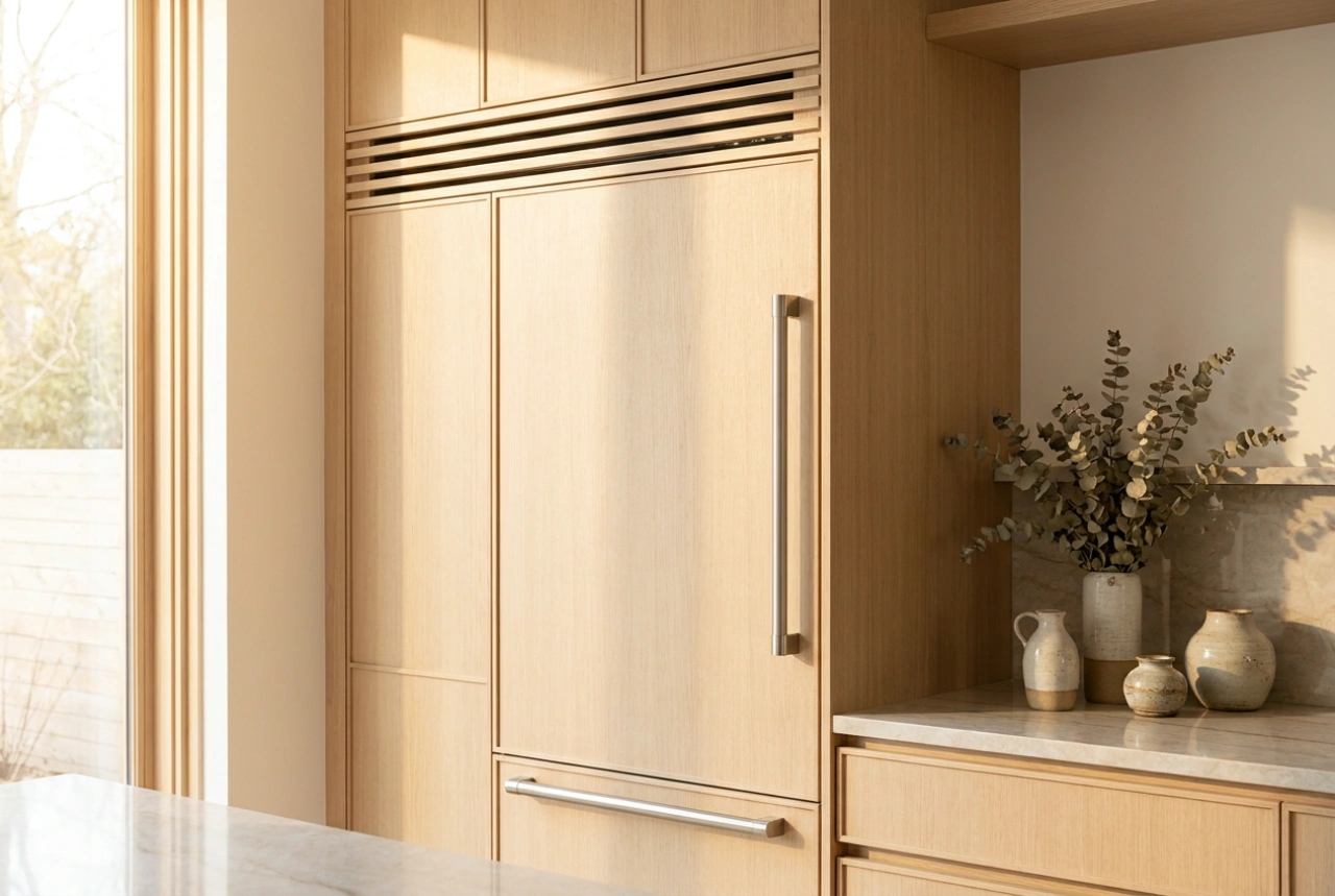 Grand réfrigérateur encastrable et règles pour une ventilation optimale