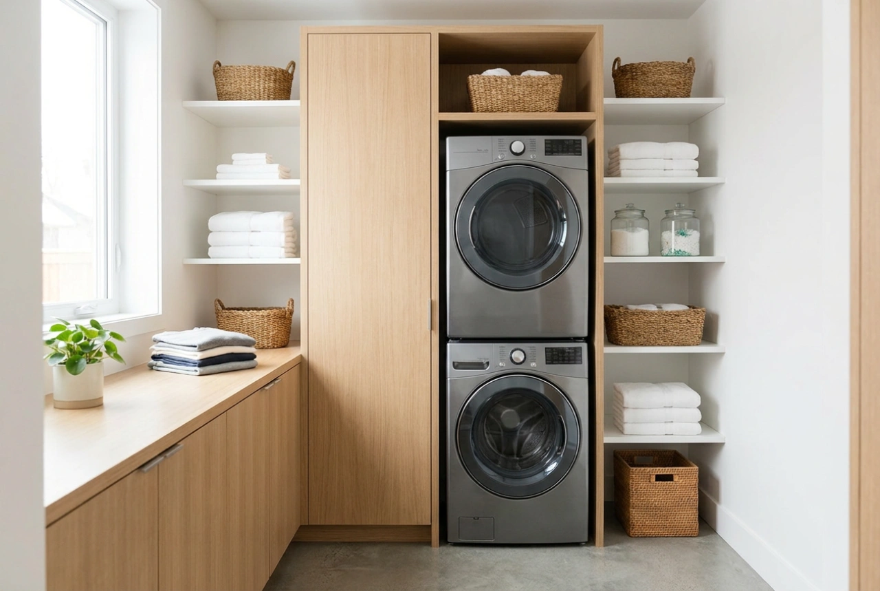 Comment concevoir et installer une colonne de lavage avec lave-linge et sèche-linge superposés